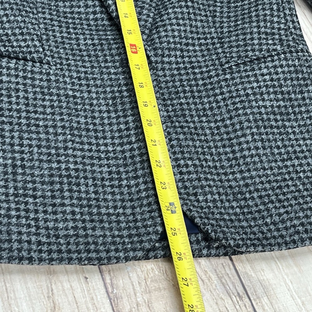 J. Crew Blazer Parke Womens size 6 Wool in Houndstooth Slate Grey Black Lined - Picture 7 of 7